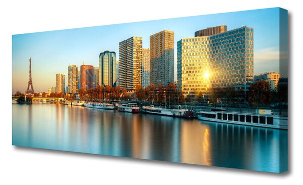 Obraz Canvas Mesto more domy paríž 125x50 cm
