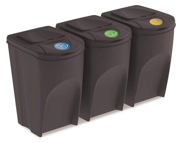 Odpadkový kôš na triedený odpad (3 ks) IKWB35S3 35 l - antracit