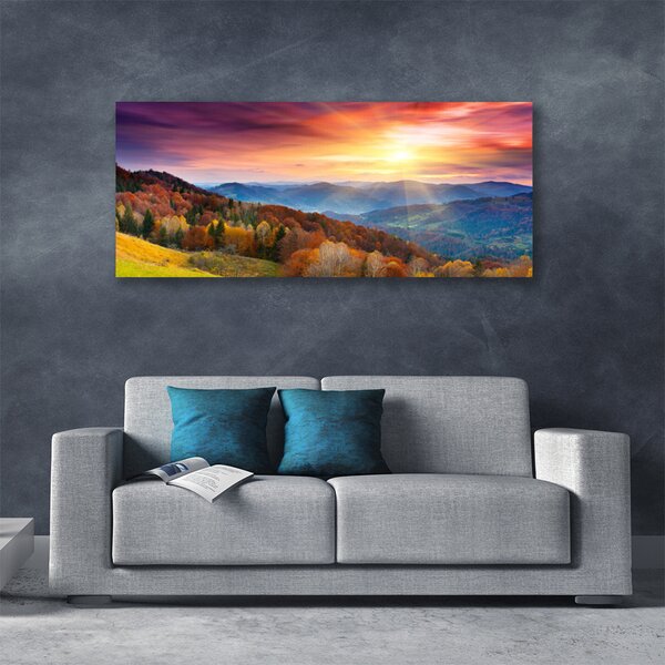 Obraz Canvas Hora les slnko krajina 125x50 cm