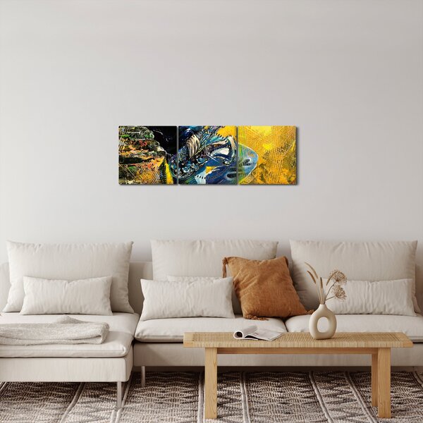 Obraz saxofonistu (s hodinami) (90x30 cm)