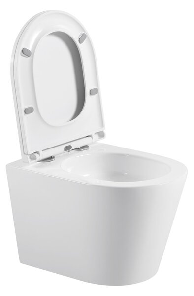 Erga Vento, závesná WC misa 490x365x365mm, Tornado 2 + toaletné sedadlo s pomalým zatváraním, biela, ERG-V03-VENTO-TO2-WH