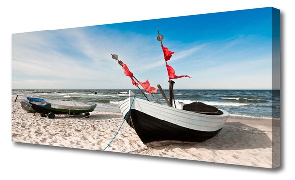 Obraz Canvas Loďka pláž príroda 125x50 cm
