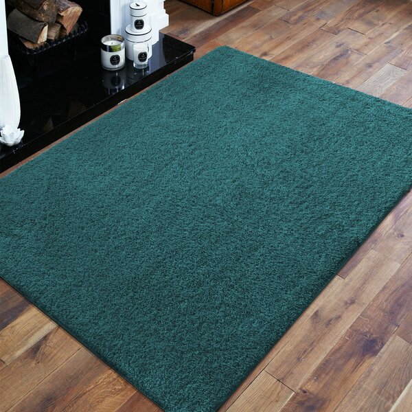 DY Tmavozelený protišmykový shaggy koberec Camel Rozmer: 60x100 cm
