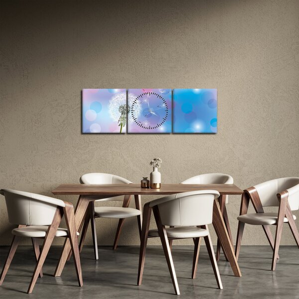 Obraz - Púpava vo vetre (s hodinami) (90x30 cm)