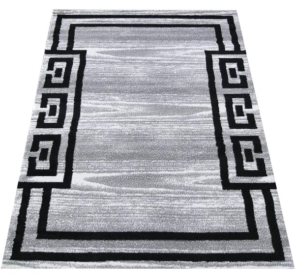 DY Sivo-čierny koberec s geometrickým vzorom Soho 04 Rozmer: 80x150 cm