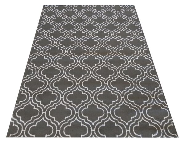DY Sivo-biely koberec s geometrickým vzorom Soho 01 Rozmer: 80x150 cm