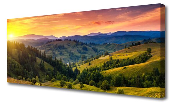 Obraz Canvas Krajina lúka západ 125x50 cm
