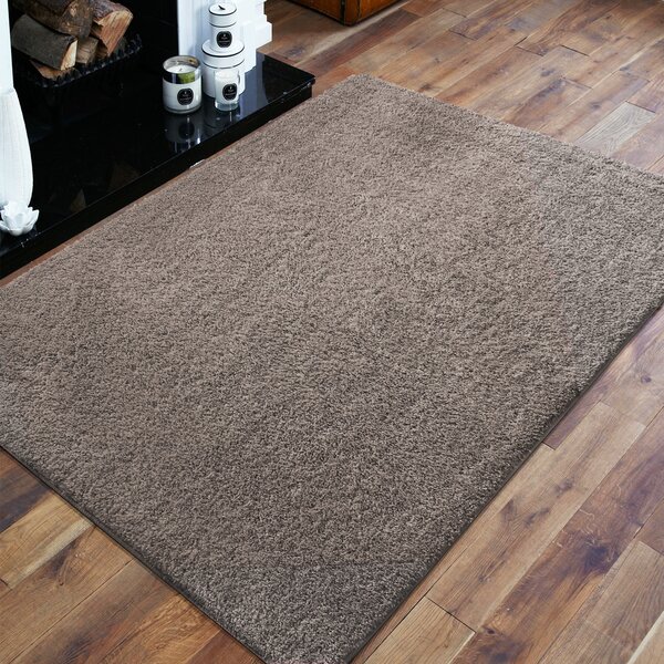 DY Hnedý protišmykový shaggy koberec Camel Rozmer: 60x100 cm