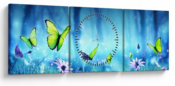 Obraz - Mystická lesná čistina (s hodinami) (90x30 cm)