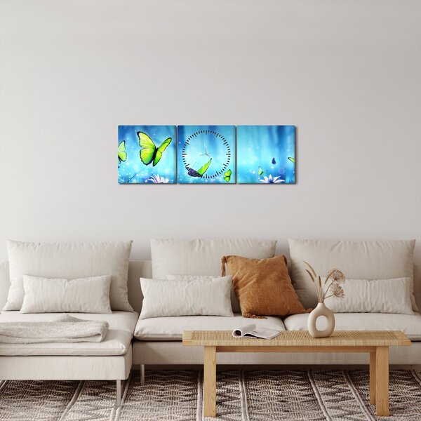 Obraz - Mystická lesná čistina (s hodinami) (90x30 cm)