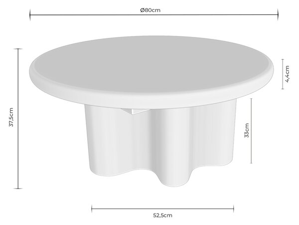 MUZZA Konferenčný stolík Bass ø 80 cm Prírodný