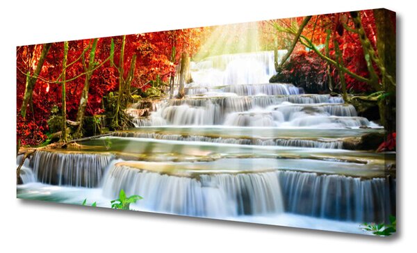 Obraz Canvas Vodopád príroda les 125x50 cm