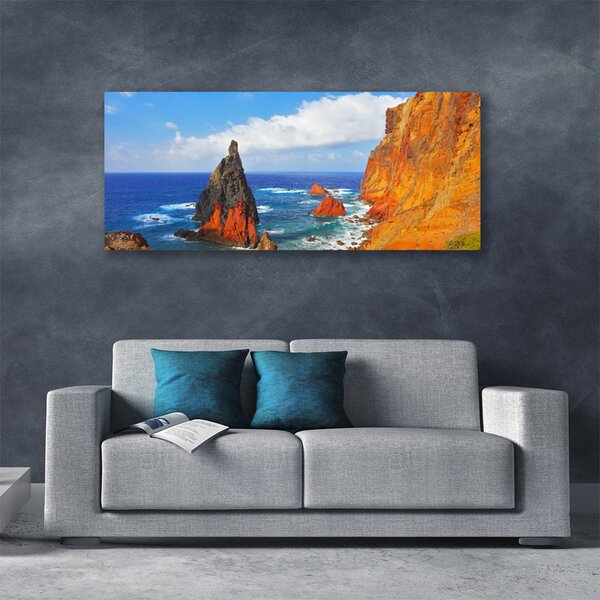 Obraz Canvas Útes pobrežie more 125x50 cm