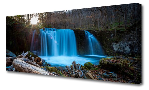Obraz Canvas Slnko vodopád príroda 125x50 cm