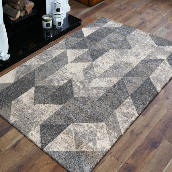 DY Sivý koberec s geometrickým vzorom Vista 01 Rozmer: 80x150 cm