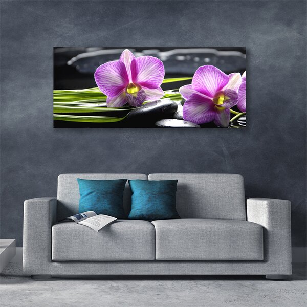 Obraz Canvas Orchidea kamene zen kúpele 125x50 cm