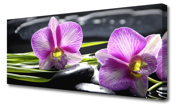 Obraz Canvas Orchidea kamene zen kúpele 125x50 cm