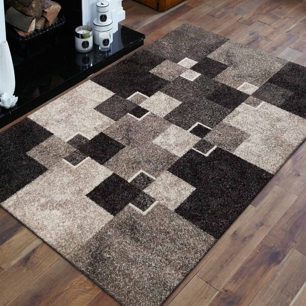 DY Sivo-čierny koberec s geometrickým vzorom Panamero 03 Rozmer: 60x100 cm