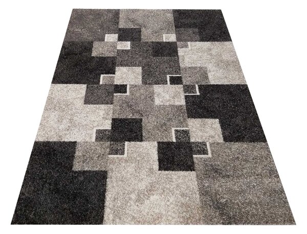 DY Sivo-čierny koberec s geometrickým vzorom Panamero 03 Rozmer: 60x100 cm