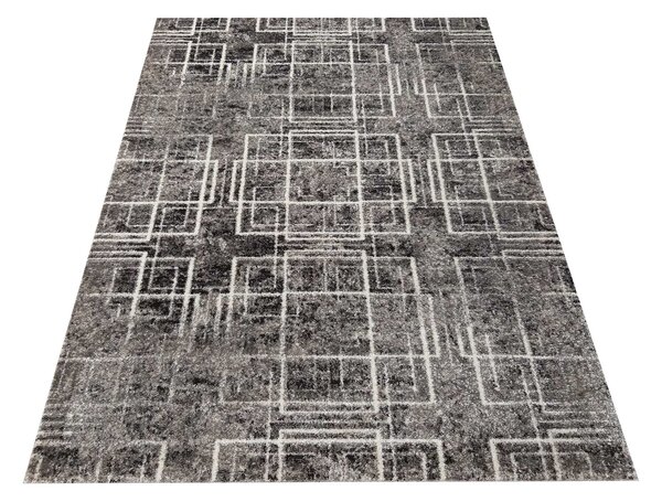 DY Sivý koberec s geometrickým vzorom Panamero 09 Rozmer: 60x100 cm