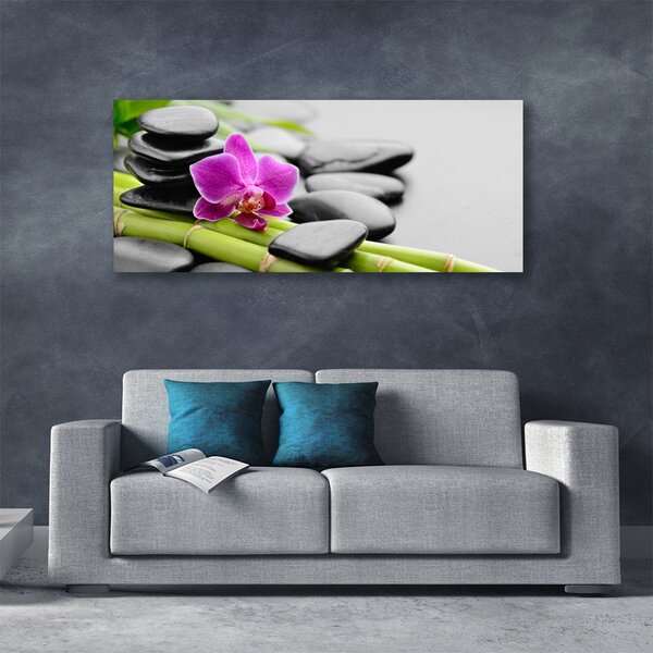 Obraz Canvas Bambus kvet kamene umenie 125x50 cm