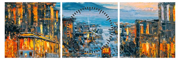 Obrázok - Cable Car, San Francisco (s hodinami) (90x30 cm)