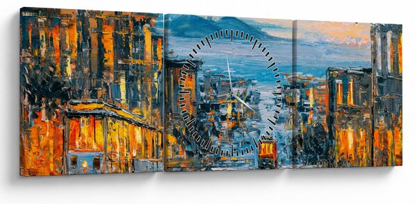 Obrázok - Cable Car, San Francisco (s hodinami) (90x30 cm)
