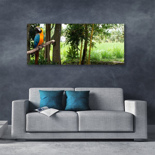 Obraz Canvas Papagáj stromy príroda 125x50 cm