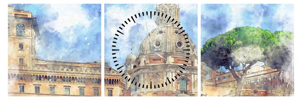 Obraz - Kostol Santa Maria di Loreto, Rím, Taliansko (s hodinami) (90x30 cm)
