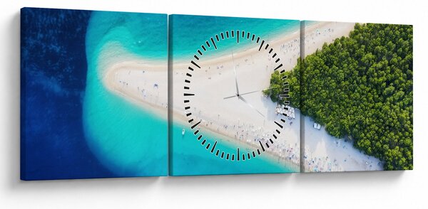 Obraz - Ostrav Hvar, Chorvátsko (s hodinami) (90x30 cm)