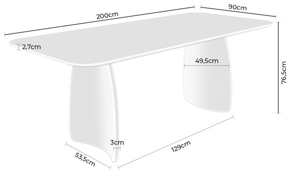 MUZZA Jedálenský stôl Celia 200 x 90 cm Orech
