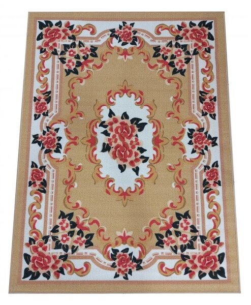 DY Horčicový koberec s kvetinovým vzorom Dynasty 01 Rozmer: 120x170 cm