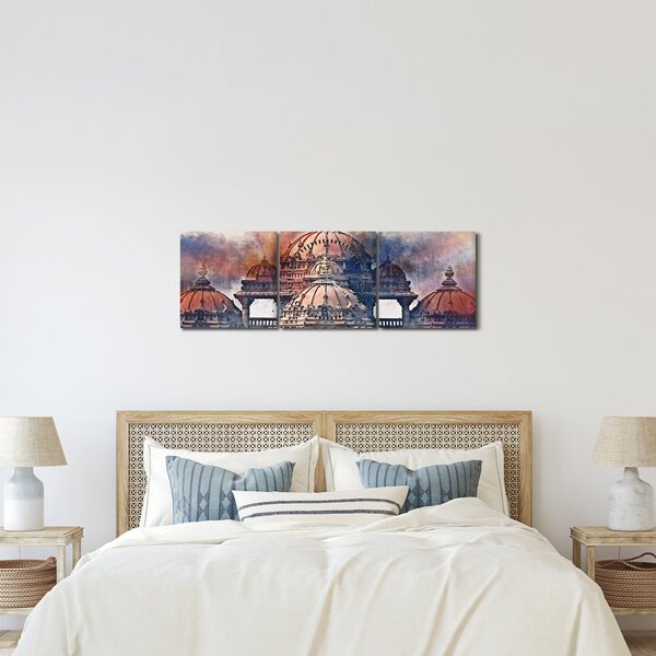 Obraz - Akshardham, Nové Dílií, India (s hodinami) (90x30 cm)