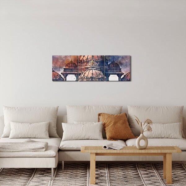 Obraz - Akshardham, Nové Dílií, India (s hodinami) (90x30 cm)
