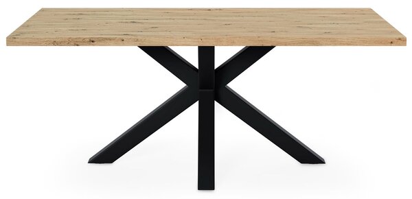 MUZZA Jedálenský stôl Sheylac 140 x 90 x 76 cm Prírodný/Čierne nohy