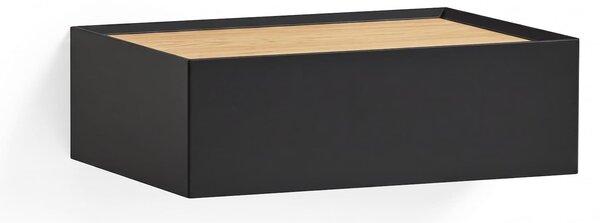 MUZZA Závesný nočný stolík Arista 16 x 40 cm čierny