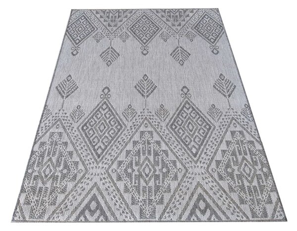 DY Obojstranný sivý koberec s geometrickým vzorom Zara 13 Rozmer: 80x150 cm