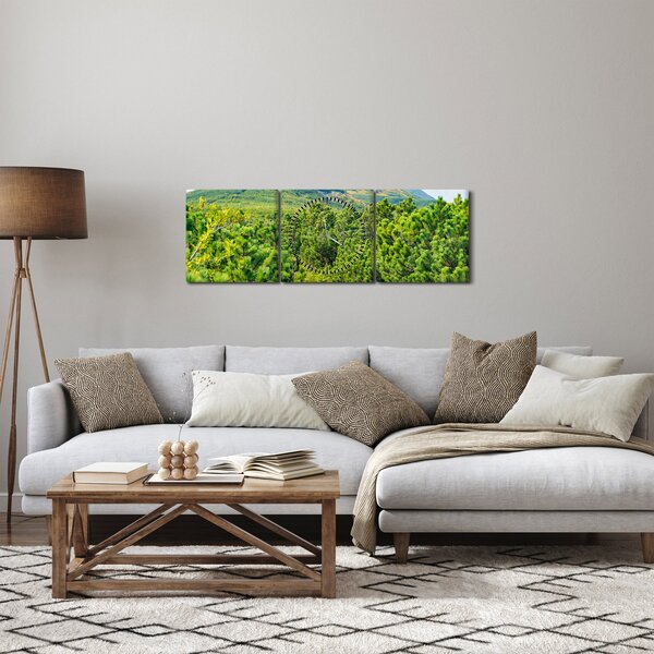 Obraz - Babi Hora, Poľsko (s hodinami) (90x30 cm)