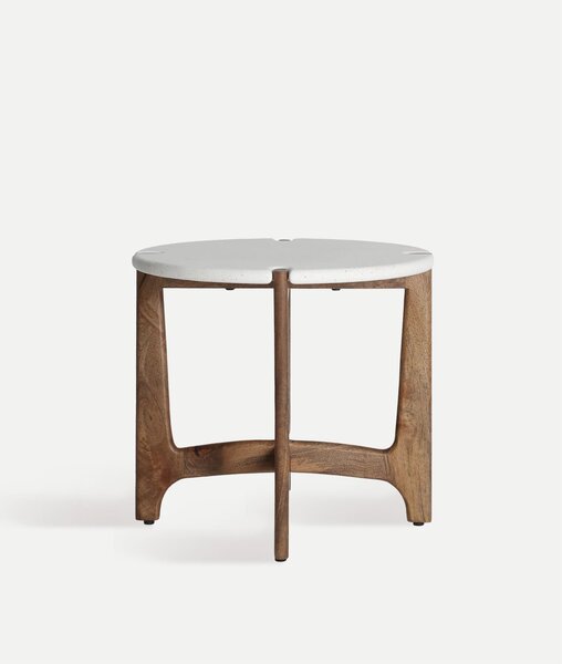 MUZZA Odkladací stolík Laxa ⌀ 55 cm biely
