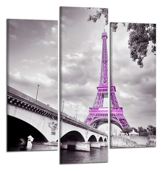 Obraz na plátne Fialová Eiffelovka