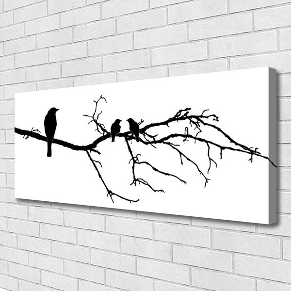 Obraz na plátne Vtáky vetva umenie 125x50 cm