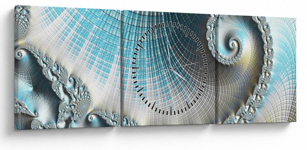 Obraz texturovanej špirály (s hodinami) (90x30 cm)