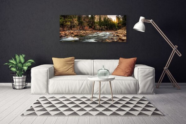 Obraz na plátne Les jazero príroda 125x50 cm