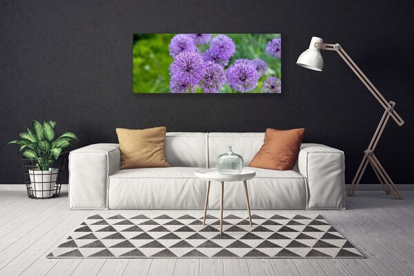 Obraz Canvas Fialové kvety lúka 125x50 cm