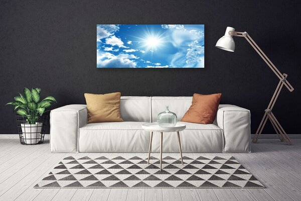 Obraz Canvas Slnko mraky nebo modré 125x50 cm