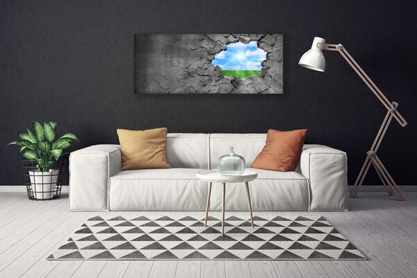 Obraz Canvas Dziura popękana ściana 125x50 cm