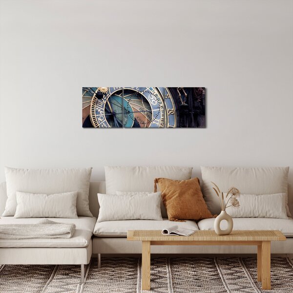 Obraz - Orloj, Praha (s hodinami) (90x30 cm)