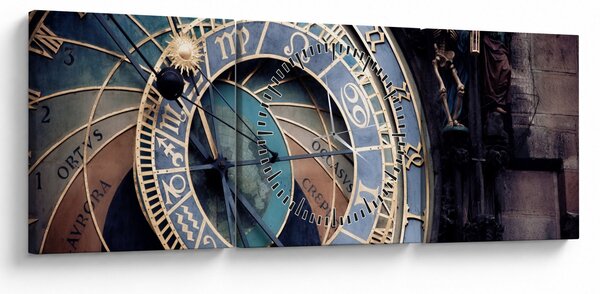Obraz - Orloj, Praha (s hodinami) (90x30 cm)