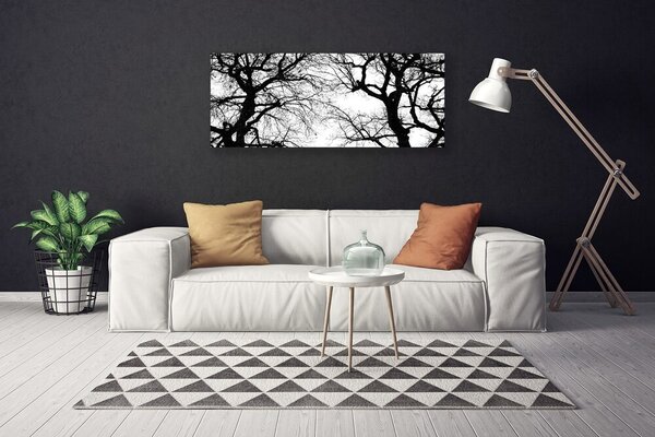 Obraz Canvas Stromy príroda čiernobiely 125x50 cm
