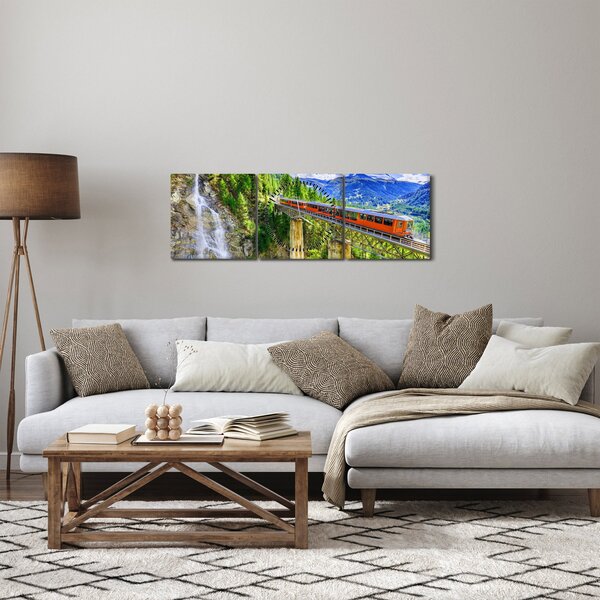 Obraz - Matterhorn, Zermatt, Valais, Švajčiarsko (s hodinami) (90x30 cm)